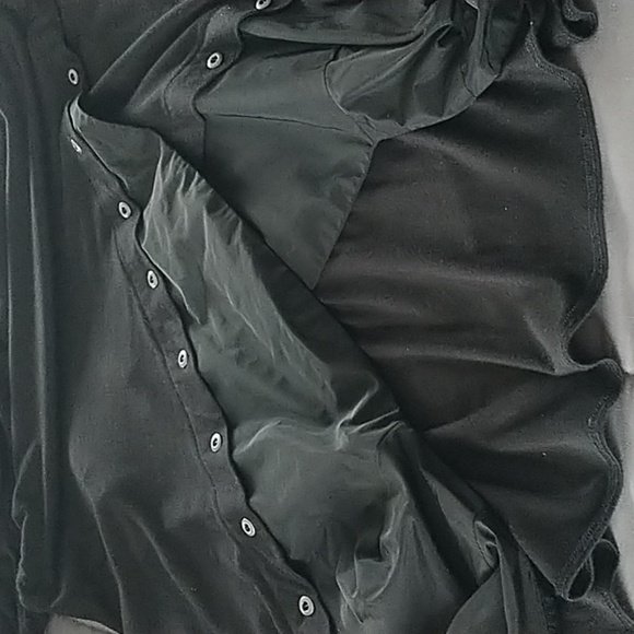 Sun Kim Lagenlook art-to-wear Black Ruffle Rival Hem Tunic Top/Dress L - Picture 11 of 13